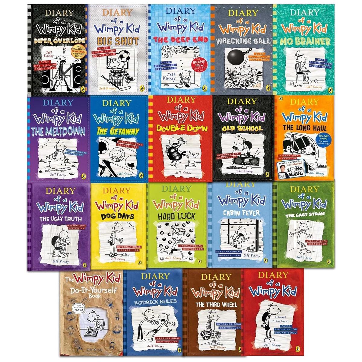 Diary of a Wimpy Kid Series 19 Books Collection Set by Jeff Kinney