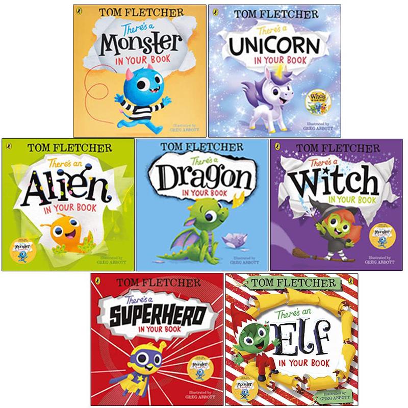 Tom Fletcher Theres Series 7 Books Collection Set (There's a Monster in Your Book, There's a Unicorn in Your Book & More)