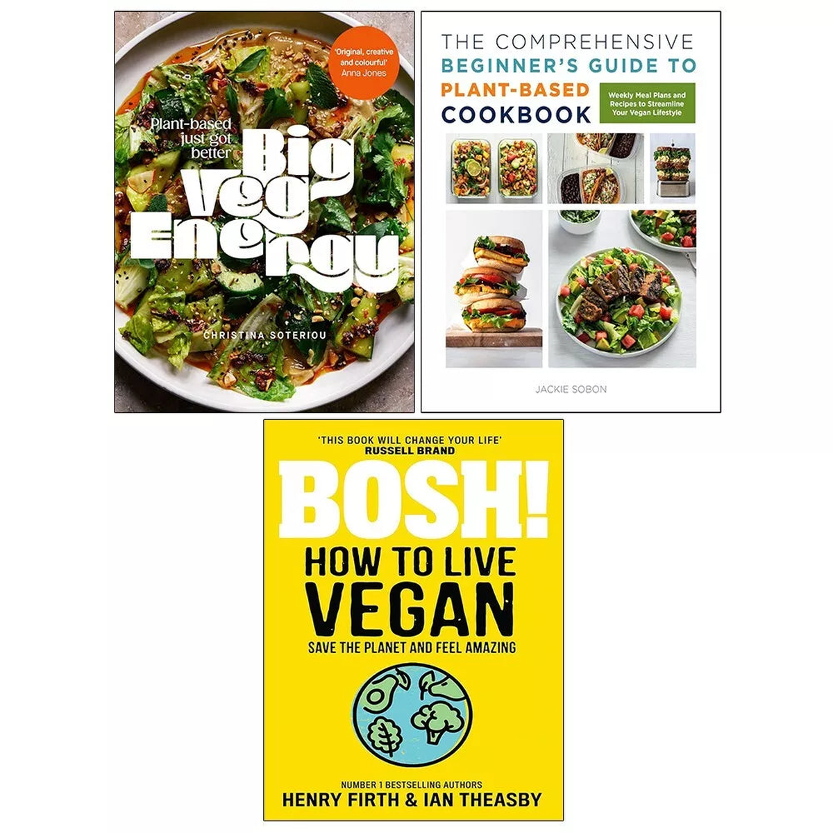 Big Veg Energy HB,Comprehensive Beginner's Guide,BOSH! How to Live Vegan 3 Books Set