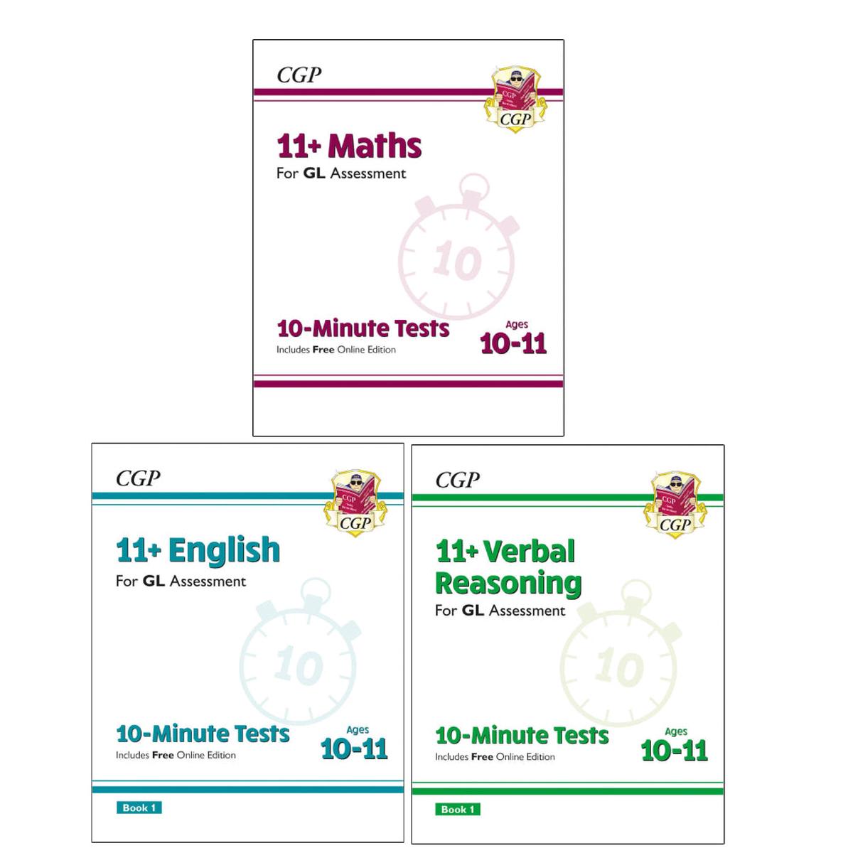 11+ GL 10-Minute Tests: Maths, Verbal Reasoning & English 3 Books Collection Set - Non Fiction - Paperback