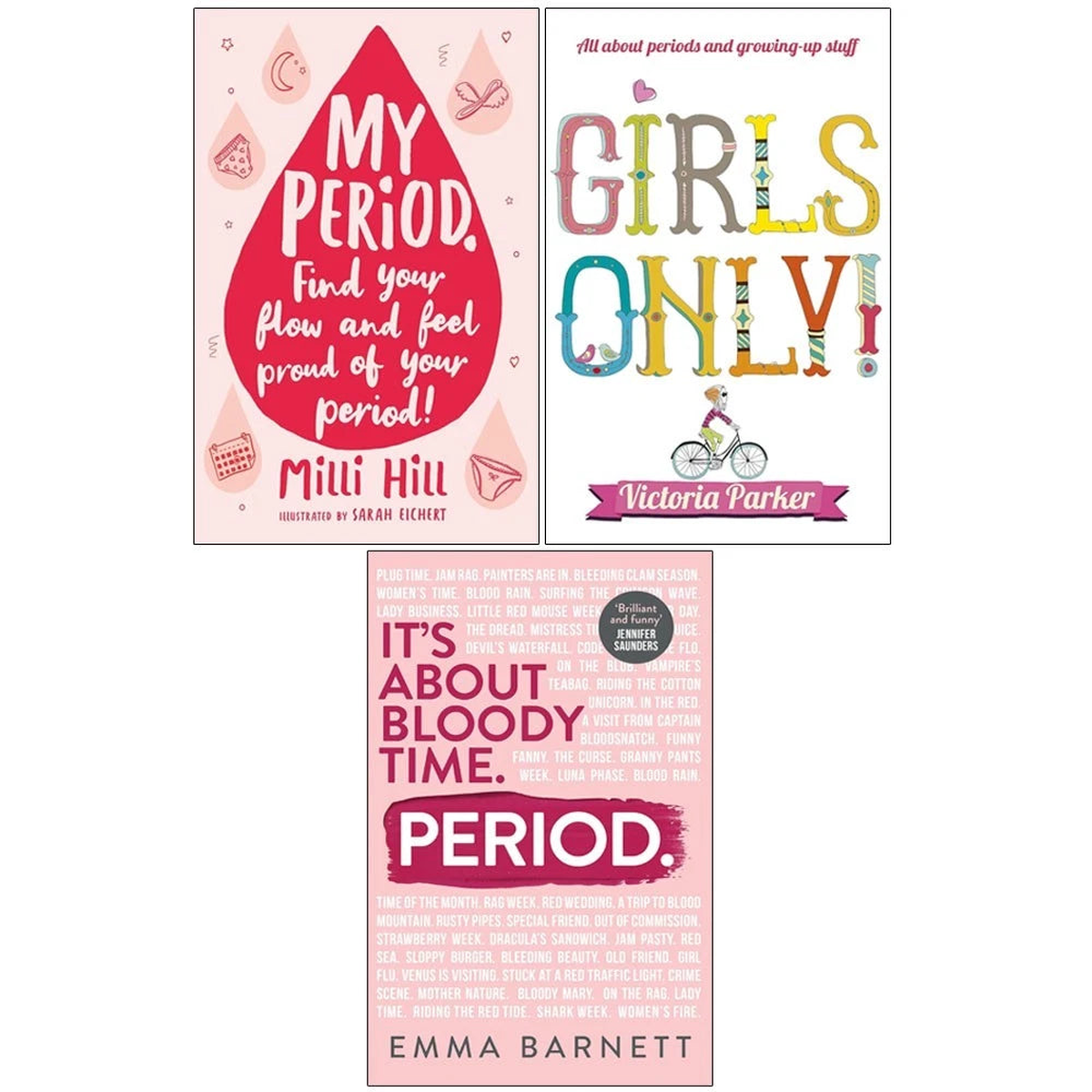Period,Girls Only! All About Periods,My Period 3 Books Collection Set