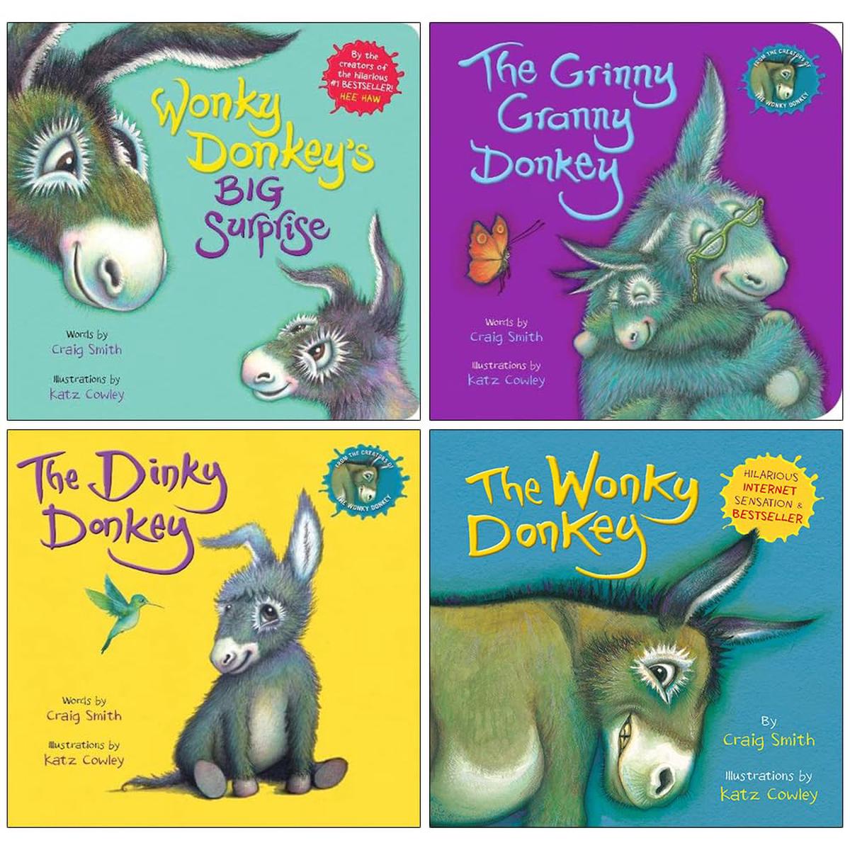 Wonky Donkey Series 4 Books Collection Set By Craig Smith (Wonky Donkey's Big Surprise)