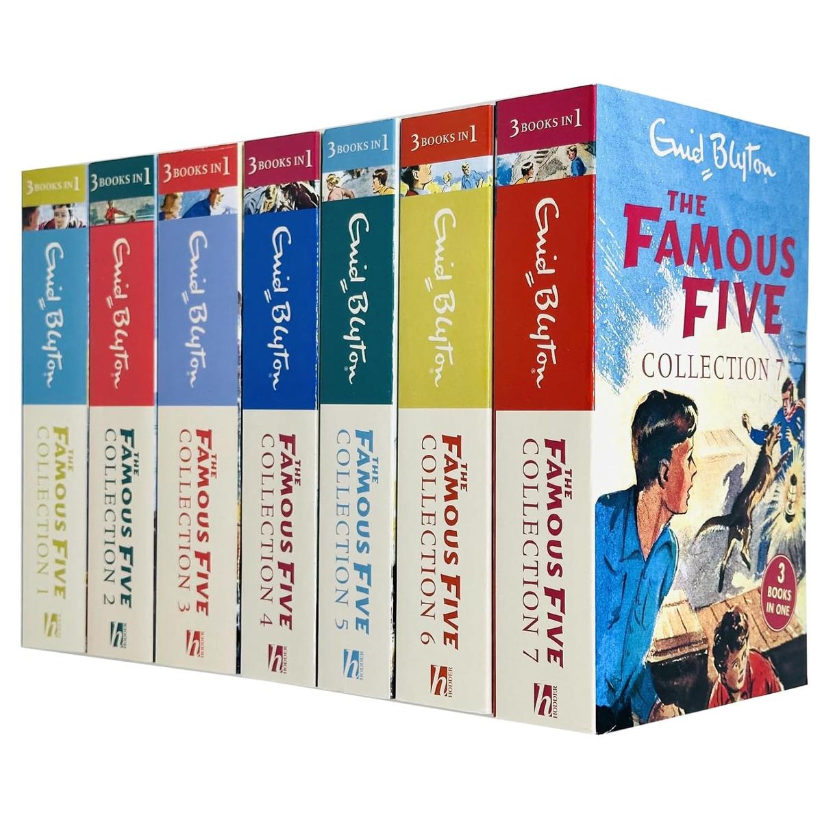 Enid Blyton Famous Five Collection 1-7 Books Set 21 Stories (3 Books in 1) Paperback