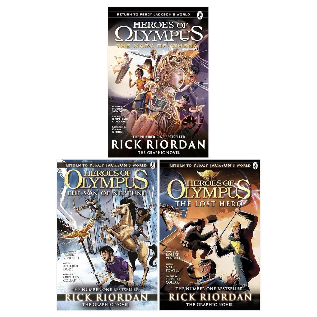 The Heroes of Olympus The Graphic Novel 3 Books Collection Set by Rick Riordan (The Lost Hero)